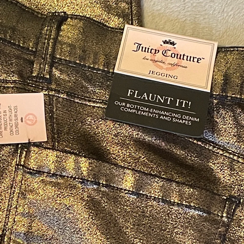 Juicy Couture Rose Gold Mid Rise Pull On Jeggings Womens 12 New